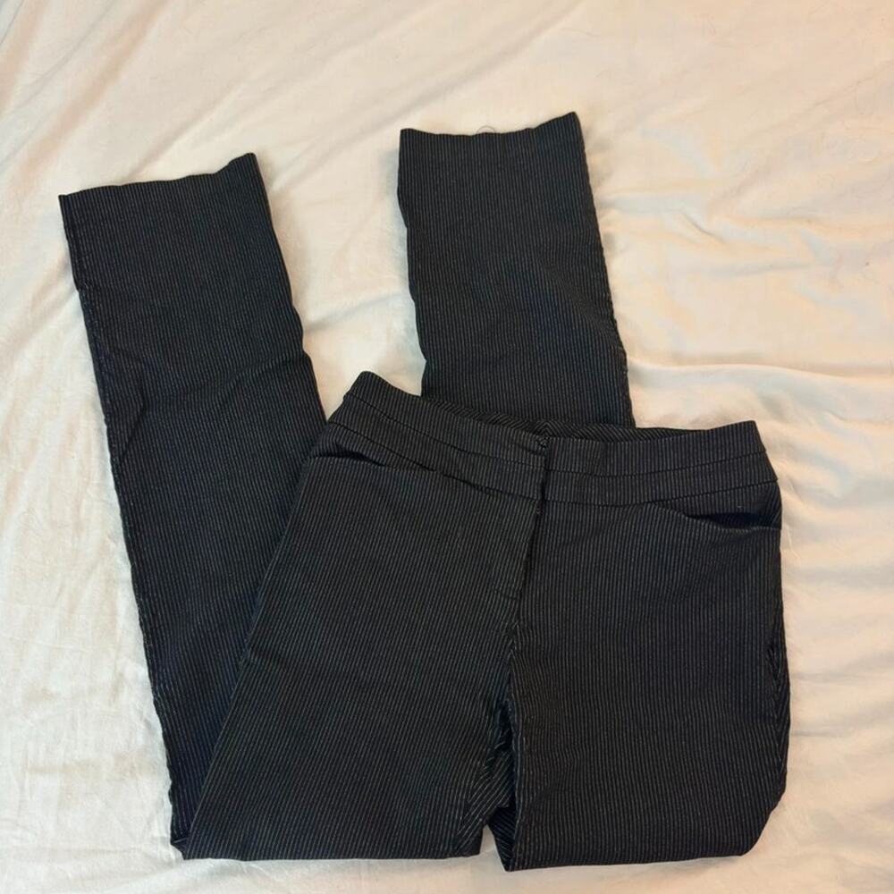 Black Y2K pinstripe trousers‎
